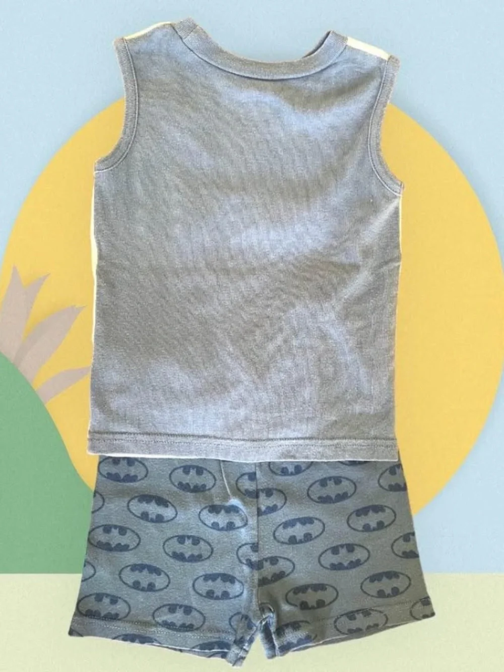Batman 2-Piece Cotton Pajama Set | Size 4T | Blue & Gray | Superhero Sleepwear